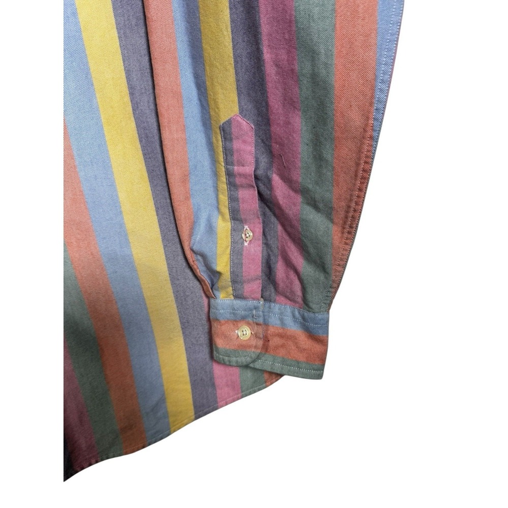 J.Crew Mens M Multi Color Stripe Cotton Oxford Button Down Shirt Long Sleeve - Picture 13 of 16